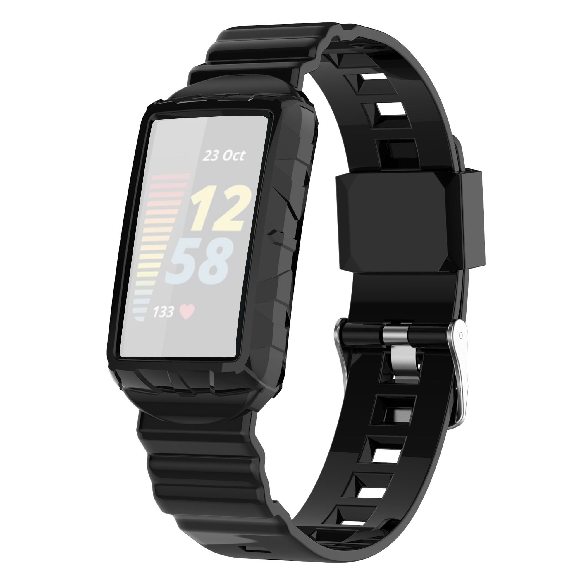 For Fitbit Charge 6 5 Silicone Watch Band Adjustable Wrist Strap with Anti-scratch Watch Case For Fitbit Charge 6 5 Silicone Watch Band Adjustable Wrist Strap with Anti-scratch Watch Case